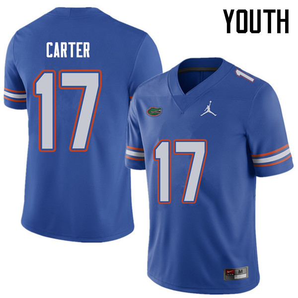 Jordan Brand Youth #17 Zachary Carter Florida Gators College Football Jerseys Sale-Royal